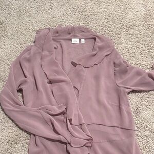 ARITZIA Wilfred Dusty Pink Ruffle Top